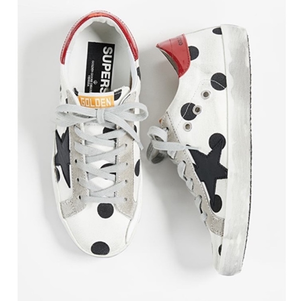 Golden Goose Superstar Sneakers! White/Black Polka Dot